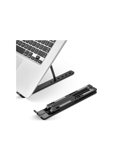 7 Kademeli Ayarlı Katlanabilir Laptop Tablet Standı Siyah