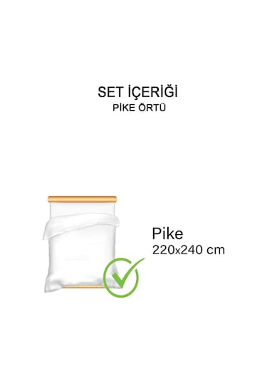 Vionel Home Pamuklu Waffle Desen Ponponlu Çift Kişilik Pike Krem