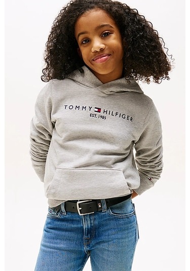 Unisex Çocuk Th Essential Hoodie Kapüşonlu Sweatshirt - Gri Light Grey Heather