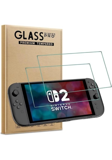 Gizala Switch 2 Slim Taşıma Çantası + Switch 2 Temperli Cam Ekran Koruyucu 2li Bundle Paket