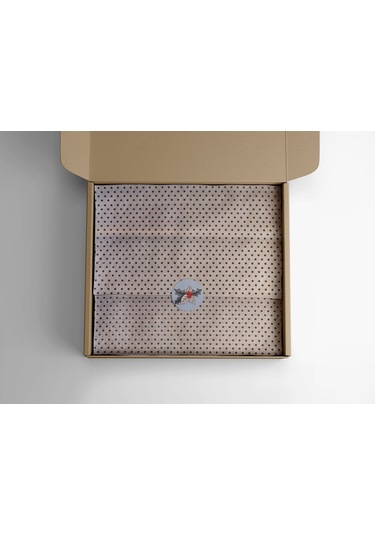 Siyah Puantiyeli Kraft Ambalaj Kağıdı Seti, 10 Rulo Kağıt 70x100c