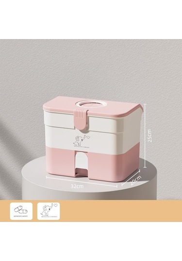 Dancemonkey Cbtx Çift Katmanlı Ev İçin Hap Organizatörü Pp+abs İlaç Kutusu Vaka Tutucu - Pembe Çok Renkli