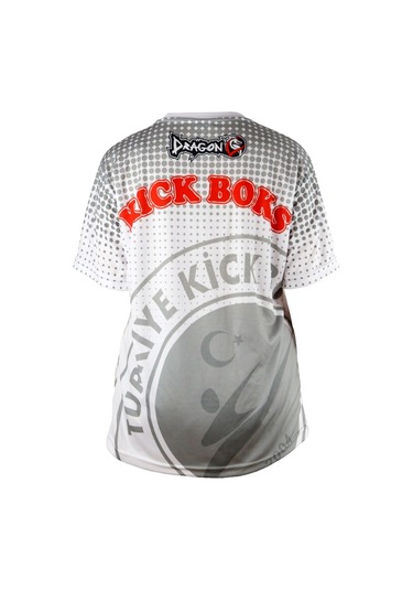 Dragondo Kf2024 Kick Boks Tişörtü Beyaz Kick Boxing Tshirt Beyaz