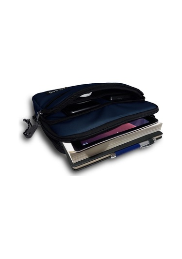 Jacbag Lacivert Üç Cepli Tablet Telefon Çantası - Erkek Çocuk/yetişkin Tablet Kılıfı