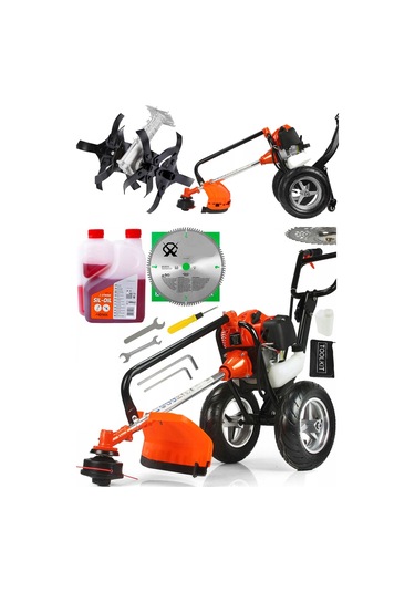 Staxx B9900C Benzinli Tekerlekli Tırpan + Çalı Ot Çapalama Makinesi
