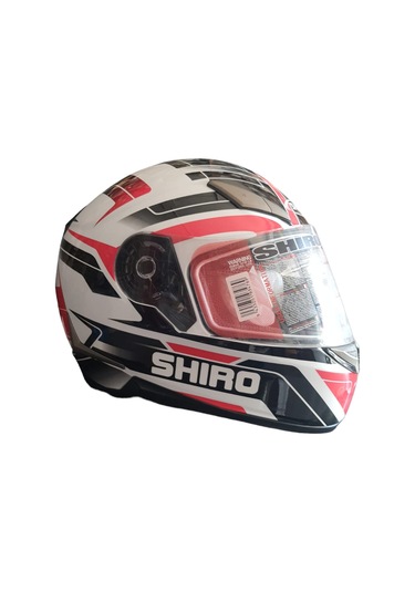 Shiro Sh715  Güneş Vizörlü Kask Beyaz Siyah