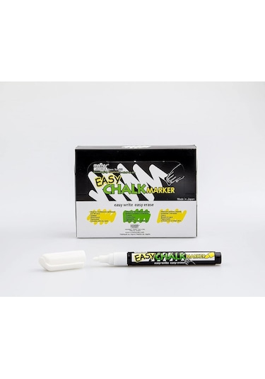 Marvy Easy Chalk Marker Sıvı Tebeşir Kalemi Beyaz Fosforlu Adet