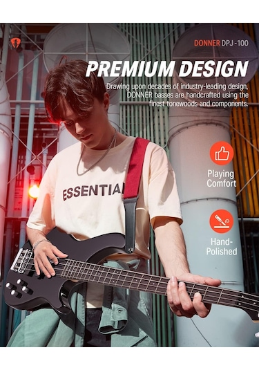 Donner Dpj-100 Pj-style Bas Gitar Siyah
