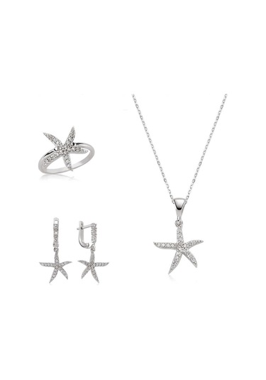 Casera's Gümüş Deniz Yıldızı Kadın Set Csr2182064 Gümüş