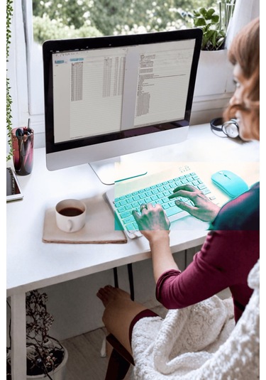 Büro Ev Ofis Bilgisayarı İçin Mavi Rgb Işıklı Klavye Mouse Seti Diğer