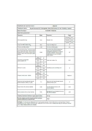 Arçelik 10120 IMP 1200 Devir 10 KG Neo Otonom Çamaşır Makinesi