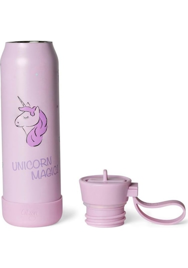 Citron 3 Katmanlı Paslanmaz Çelik Termos Seti 350 Ml - Stormy Unicorn Pembe
