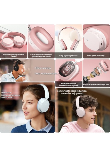 Singree Sy-t2 Kablosuz Kulaklık - Bluetooth 5.3, Tf Kart Oynatma, 3.5mm Aux, 15 Saat Çalışma, Gürültü Önleme, Katlanabilir Oyun Kulaklığı