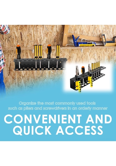 Jeehugo Demir 23 Delikli Duvar Tipi Tornavida Tutucu - Çok Amaçlı Araç Organizatörü Ve Boşluk Tasarrufu Diğer