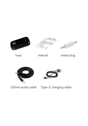 Sones Araç Bluetooth 5.0 Ses Alıcısı 3.5mm Bluetooth Dönüştürücü