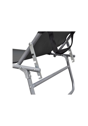 VidaXL  Gölgelikli Katlanır Şezlong Gri Alüminyum