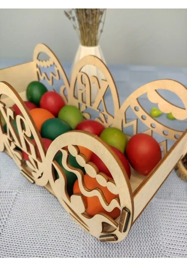 Woodiks Yol Yumurtası Standı Paskalya Sepeti 152010188 Bej