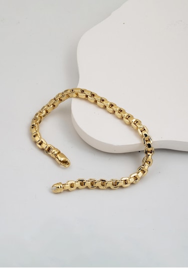 Bilezikci Zincir 14 Ayar Taşsız Altın Bileklik Sarı Altın