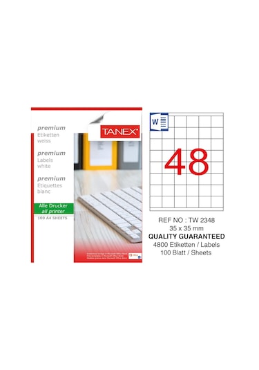 Tanex Tw-2348 35MM X 35MM Laser Etiket