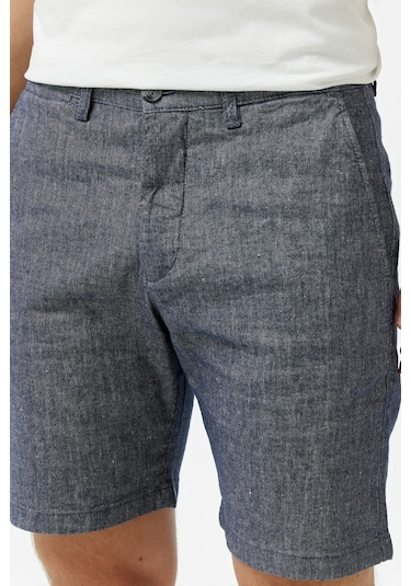 Lacoste Men's Slim Fit Bermuda Shorts Erkek Dar Kesim Keten Bermuda Şort Lacivert