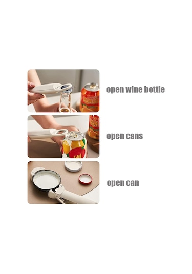 Siyah Çok Fonksiyonlu Geri Çekilebilir Açıcı Aracı Yeni Kavanoz Şişe Açacağı Ayarlanabilir Konserve Açacağı Siyah