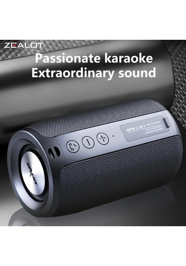 Willowhaven Zealot S32 Kablosuz Hoparlör Çift Eşleştirme 1800mah Pil 10 Saat Çalma Süresi Siyah