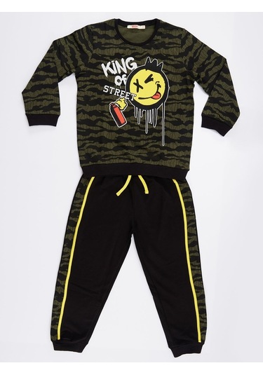 Denokids Mushi Grafiti King Erkek Çocuk Eşofman Takım Çok Renkli