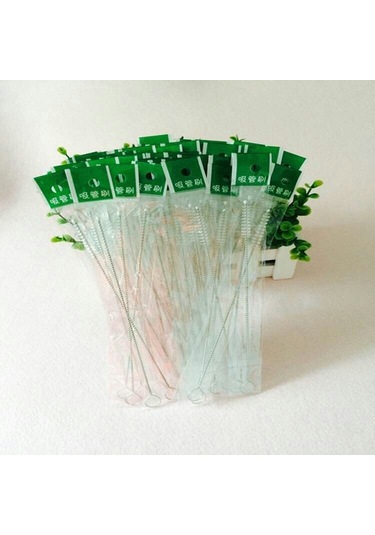 Fabrika Plastik Hasır Fırçası304 Paslanmaz Çelik Hasır Fırça Biberon Saman Fırçası Bardak Bebek Temizleme Fırçası