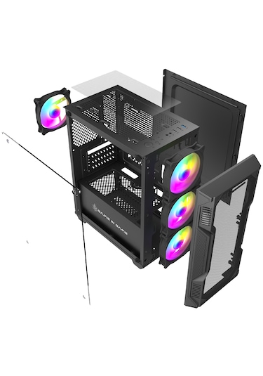 Game İn Game Speed 4x12cm Argb Fan Mesh Panel Temper M.atx Kasa