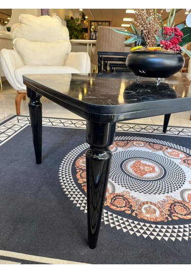 Akset Orta Sehpa Lüx Siyah Mermer Full Siyah