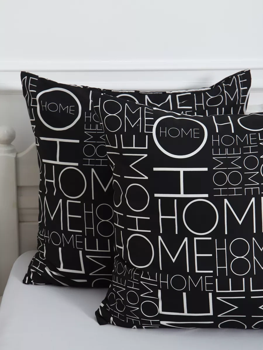 Inteteks Fermuarlı Yastık Kılıfları 70x70 2 Adet Polysaten 237018405 Siyah Mat