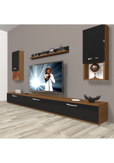 Decoraktiv Eko 270da Mdf Tv Ünitesi Tv Sehpası Ceviz - Siyah