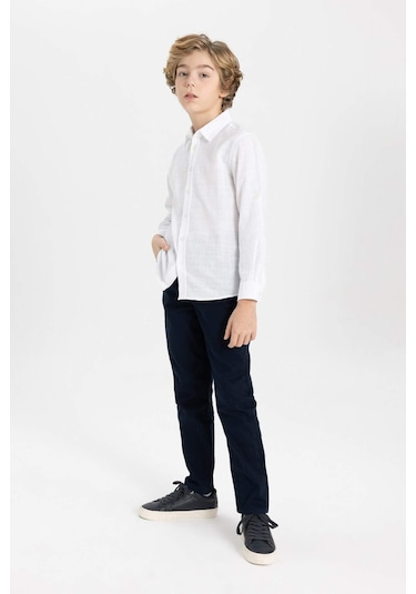 Defacto Erkek Çocuk Düz Paça Gabardin Pantolon X4224a626spnv146 Lacivert-nv146