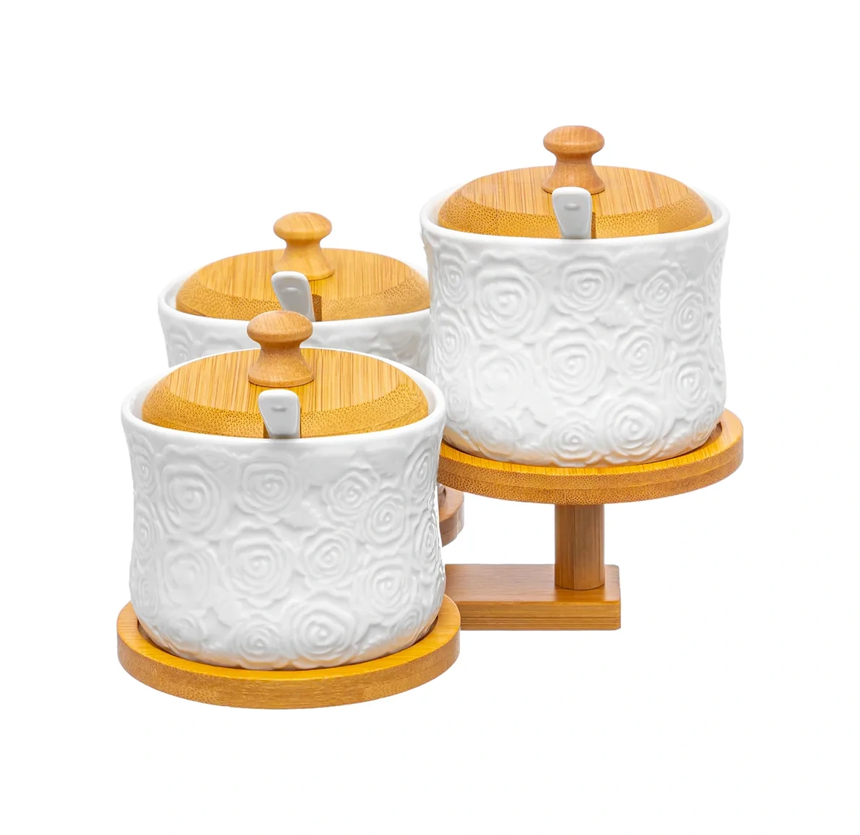 Elan Gallery Toz Ürünler İçin Kavanozlar "gül" 3 Adet, 250 Ml 209710925 Beyaz