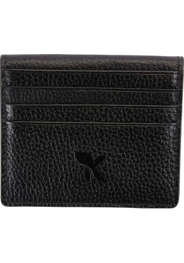 Karalı Hakiki Deri Kartlık Siyah K593-1 Siyah