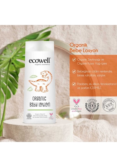Ecowell Organik Bebek Losyonu 2 Adet 2x300 ml