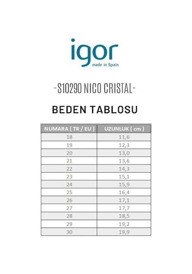 İgor Nico Cristal Transparante-blanco Bebek Çocuk Sandalet S10290 001 Beyaz