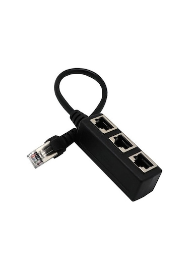 Skycity Üç Portlu Rj45 Ethernet Ağ Ayırıcı, Birden Üçye Kablolu Adaptör, Ev Ofis Ağ Genişletici, Siyah, Sabit Veri Aktarımı