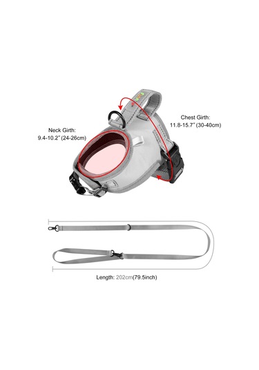 Funadd Traction Rope Reflective Breatheable Nylon Pet Vest Dog Harness, Size: S Grey