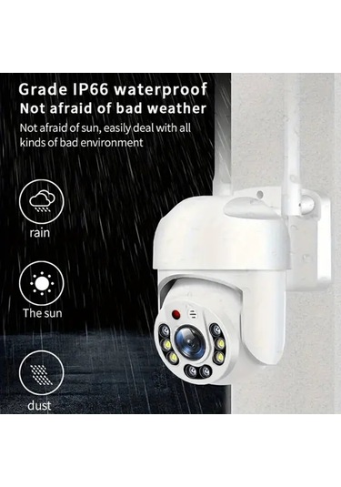 Xuweiwei Outdoor Wifi Guvenlik Kamerası White 360 Derece Pan Tilt Hareket Algılama Iki Yönlü Ses Renkli Usb Güçlü 24ghz Kablosuz