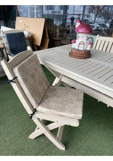 Sandalye Minderi, Sırtlıklı Plastik Sandalye Ahşap Ve Mobilya Koltuk Minderi 40x40x5cm Mavi