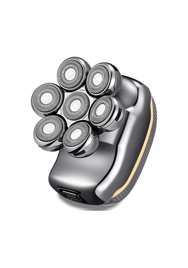 Qingmipy Erkekler İçin 7 Fırçalı Elektrikli Tıraş Makinesi - Tam Gövde Su Geçirmez, Pil Göstergeli, Vücut Bakımı Seti Tıraş, Saç Kesimi, Burun Tüylü, Yüz Temizleme, Masaj - 700mah Li-poly Pil, Silah Rengi Çok Renkli