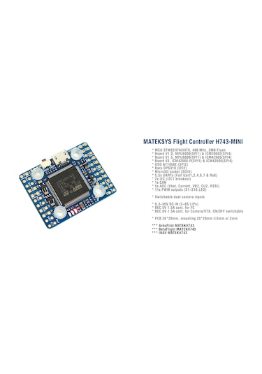 Matek H743-mini V3 Uçuş Kontrol Kartı Otopilot