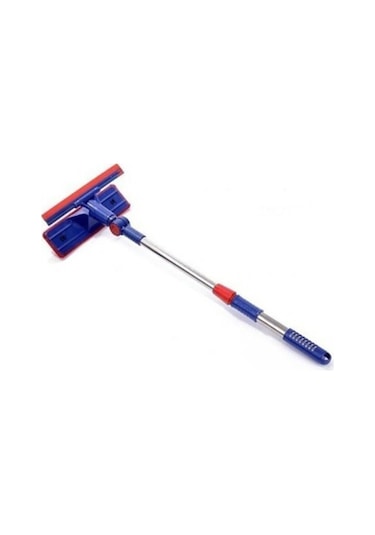 Teleskopik Mikrofiber Çift Taraflı Cam Silme Aparatı Çekçekli Silecek Pratik Teleskobik Silici Gri