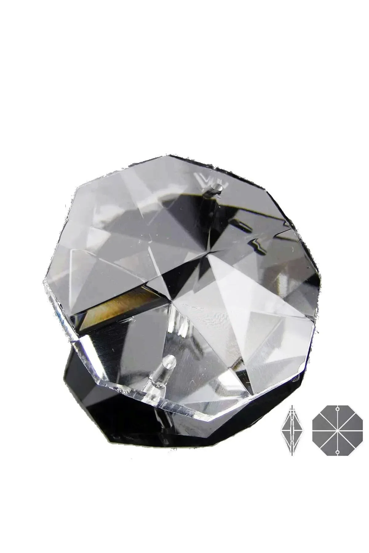 Kristal Avize Taşı 100 Adet Octagon Cam 14 Mm Şeffaf