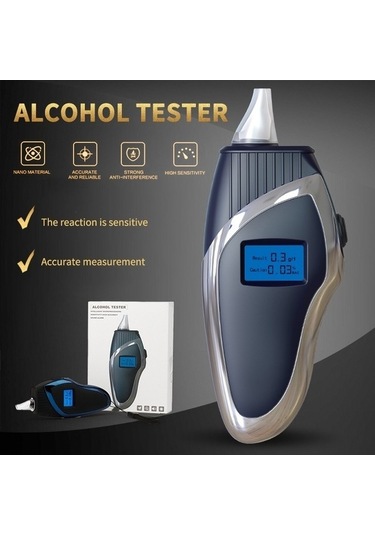 Tongxida Ty9000 Profesyonel Taşınabilir Lcd Ekran Alkolmetre, Koyu Renk, Standart Boyut, Tüm Kitleye Uygun