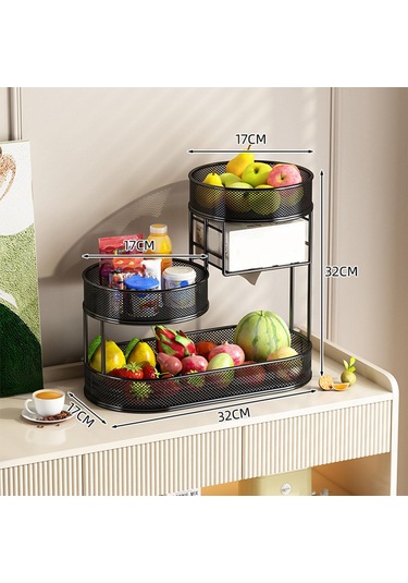 Homyl Meyve Sepet Tepsisi Ekmek Sepeti Sebze Rafı Sebzesi Soğan Siyah