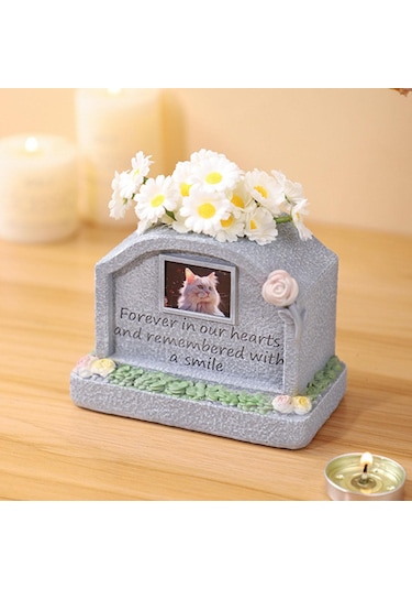 Homyl Evcil Hayvan Anıt Anıtı Reçine Kedi Mezar Taşı Kayıp Altın