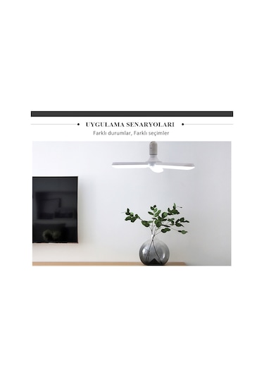 Yeni Nesil Pervane Led Ampul 3 Kol Katlanır 40W Led Pervane Ampul