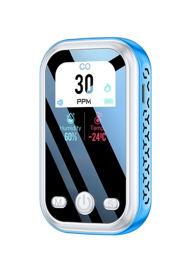 Ximistore9 Taşınabilir 3'ü 1 Arada Co Dedektörü - Sıcaklık, Nem Ve Hava Kalitesi Ölçer Mavi